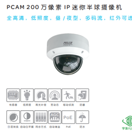 PMD20DNF 派爾高200 萬像素，全高清，晝 / 夜型，IP 迷你半球攝像機